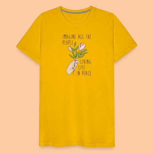 Flowers in hand and a song - Men's Premium T-Shirt