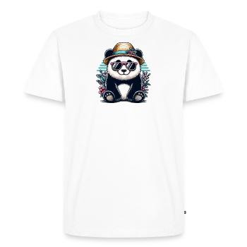 Panda rétro cool - T-shirt Premium bio Homme - blanc - Devant - Nico (187cm)