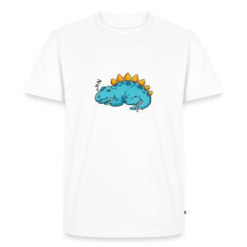 Dino dort mignon idée cadeau dinosaure - T-shirt Premium bio Homme - blanc - Devant - Nico (187cm)