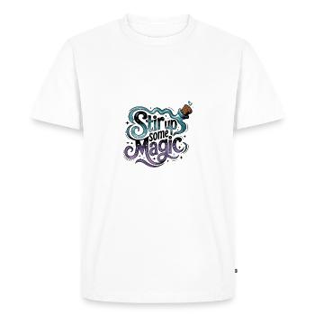 Lampe de souhait Cadeau de vœu Réalisation de souhaits - T-shirt Premium bio Homme - blanc - Devant - Nico (187cm)