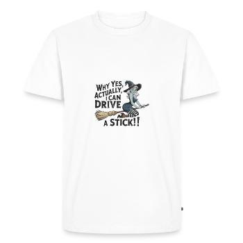 yes, I can steer a broom witch - Men's Premium Organic T-Shirt - white - Front - Nico (187cm)