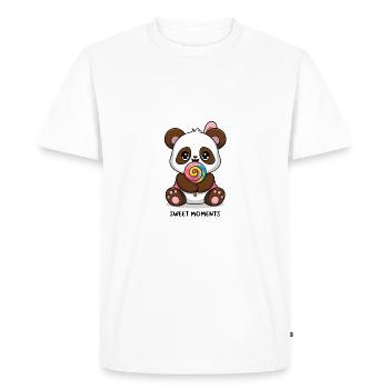Sweet Moments Panda avec des bonbons à la sucette - T-shirt Premium bio Homme - blanc - Devant - Nico (187cm)