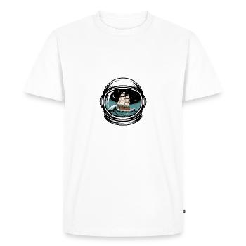 Adventurous seafaring in a space helmet - Men's Premium Organic T-Shirt - white - Front - Nico (187cm)