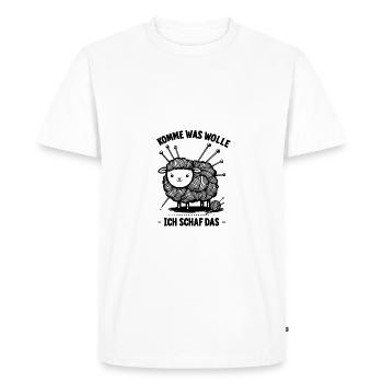 Allez, qu’est-ce que je veux, brebis, la brebis joyeuse - T-shirt Premium bio Homme - blanc - Devant - Nico (187cm)