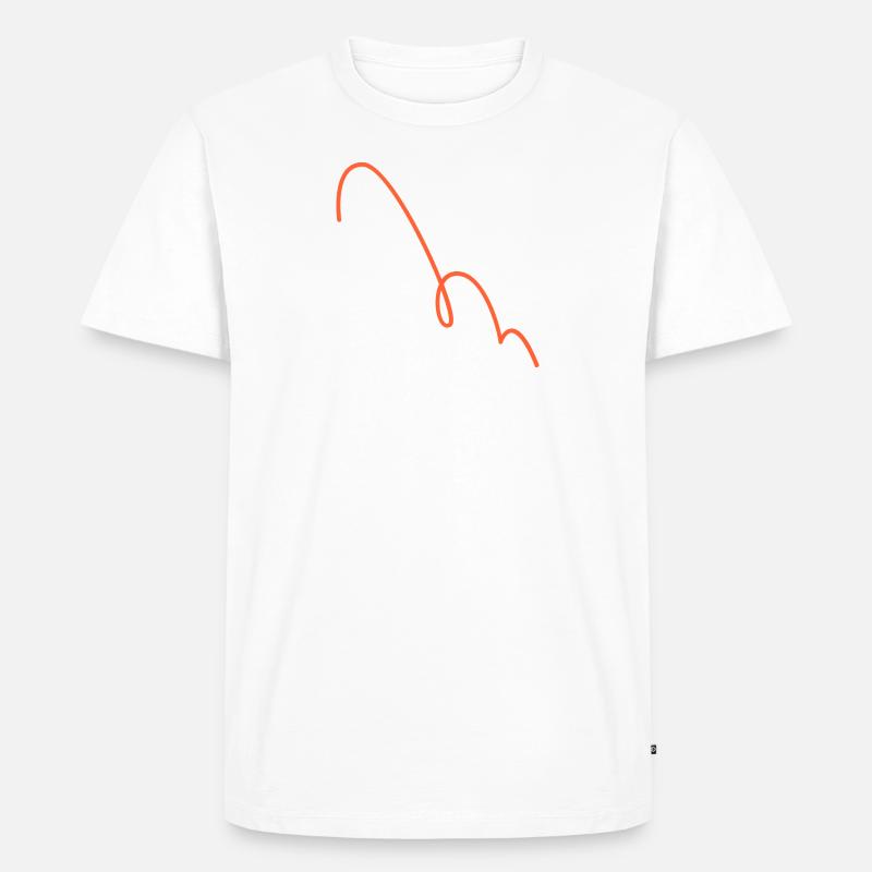 Crayon - curly line red - Männer Premium Bio T-Shirt - Weiß