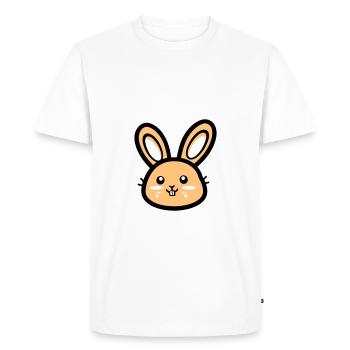 Tête de lapin Icône de lapin de Pâques - T-shirt Premium bio Homme - blanc - Devant - Nico (187cm)