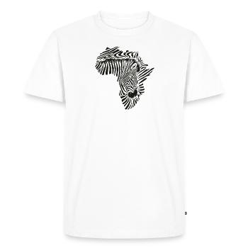 Carte de l'Afrique faite de tête et peau de zèbre - T-shirt Premium bio Homme - blanc - Devant - Nico (187cm)