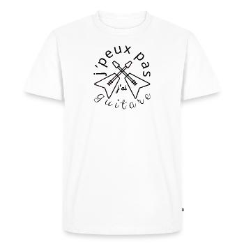 j’peux pas j’ai guitare - T-shirt Premium bio Homme - blanc - Devant - Nico (187cm)