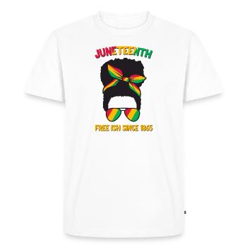 Juneteenth - Men's Premium Organic T-Shirt - white - Front - Nico (187cm)