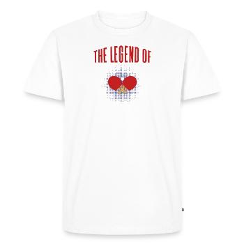 La légende parmi les joueurs de tennis de table - T-shirt Premium bio Homme - blanc - Devant - Nico (187cm)