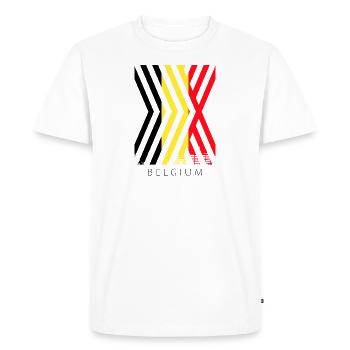 Belgium Flag Vintage Belgian Flag Distressed Look - Men's Premium Organic T-Shirt - white - Front - Nico (187cm)