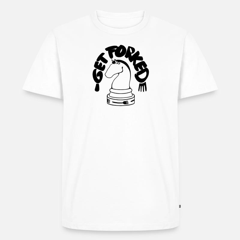 Schach - Springergabel - Get forked - Männer Premium Bio T-Shirt - Weiß