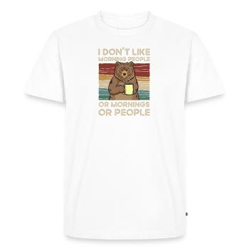 I Dont Like Morning People Vintage - T-shirt Premium bio Homme - blanc - Devant - Nico (187cm)