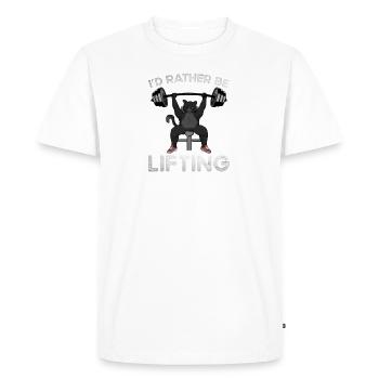 Funny Cat Workout Workout Gym - Men's Premium Organic T-Shirt - white - Front - Nico (187cm)