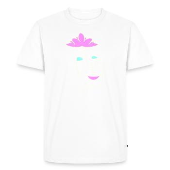 tête minimaliste avec fleur de lotus (b) - T-shirt Premium bio Homme - blanc - Devant - Nico (187cm)