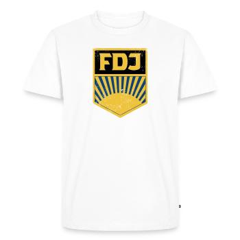 FDJ Retro Logo DDR Pioniere - T-shirt Premium bio Homme - blanc - Devant - Nico (187cm)