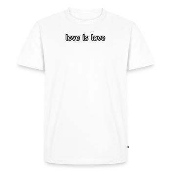 Love is love - Men's Premium Organic T-Shirt - white - Front - Nico (187cm)