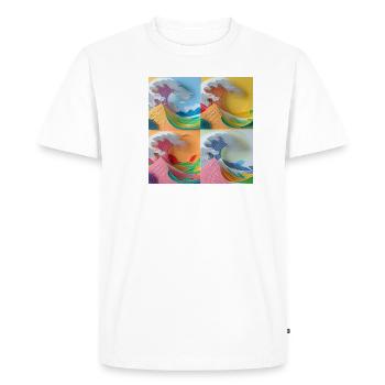 Wave of kanagawa,wave, illustration,Japan,3d - Men's Premium Organic T-Shirt - white - Front - Nico (187cm)
