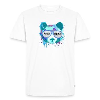papa ours,papa,panda ours, graffiti,coloré,bleu - T-shirt Premium bio Homme - blanc - Devant - Nico (187cm)