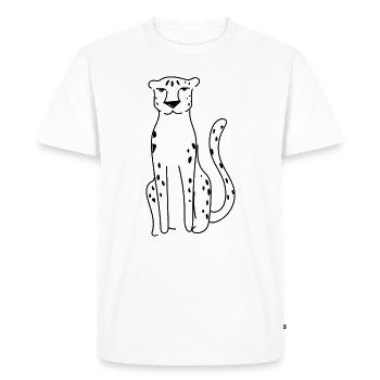 Dessin mignon de guépard, Wildcat Safari - T-shirt Premium bio Homme - blanc - Devant - Nico (187cm)