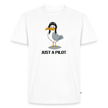 pilote vole l’heure de vol de l’avion - T-shirt Premium bio Homme - blanc - Devant - Nico (187cm)