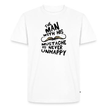 citation moustache man mustache unhappy - T-shirt Premium bio Homme - blanc - Devant - Nico (187cm)