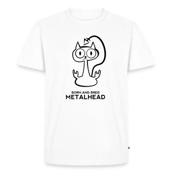 Heay metal cat - Men's Premium Organic T-Shirt - white - Front - Nico (187cm)