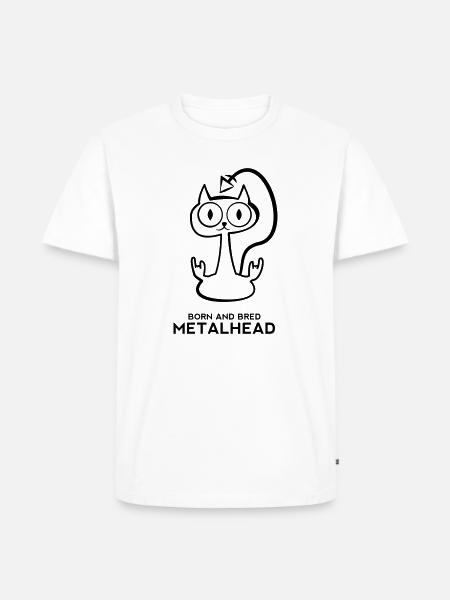 Heay metal cat - Men's Premium Organic T-Shirt - white