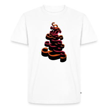 Paragraphes empilés - T-shirt Premium bio Homme - blanc - Devant - Nico (187cm)