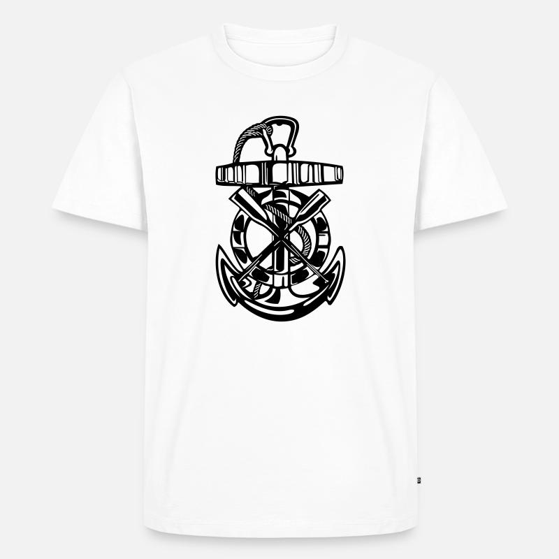 Anker, Maritimes, Rettungsring - Männer Premium Bio T-Shirt - Weiß