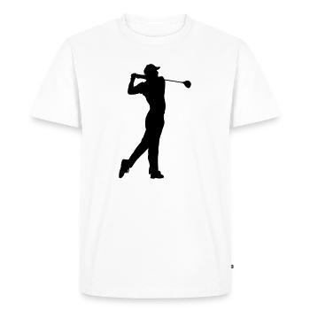 Logo de l’image d’ombre du joueur de golf - T-shirt Premium bio Homme - blanc - Devant - Nico (187cm)