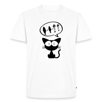 chat, chat humour, propriétaire de chat - T-shirt Premium bio Homme - blanc - Devant - Nico (187cm)