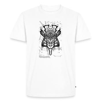 Crâne de samouraï - T-shirt Premium bio Homme - blanc - Devant - Nico (187cm)