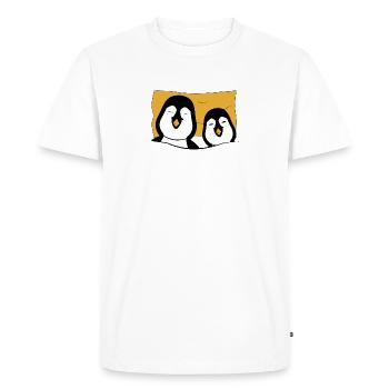 2 pingouins au lit - T-shirt Premium bio Homme - blanc - Devant - Nico (187cm)