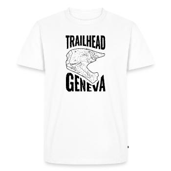 T-shirt VTT Trailhead Genève - T-shirt Premium bio Homme - blanc - Devant - Nico (187cm)