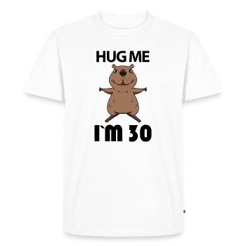 30 Birthday - 30 Years - Hug - Men's Premium Organic T-Shirt - white - Front - Nico (187cm)