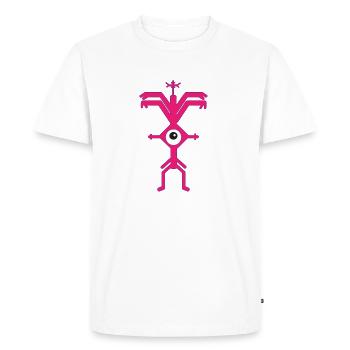 ElectroParty Impression Psyclops Magenta Violette White - T-shirt Premium bio Homme - blanc - Devant - Nico (187cm)