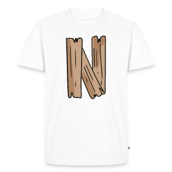 Lettre N Bois Bois Lettre Nom - T-shirt Premium bio Homme - blanc - Devant - Nico (187cm)