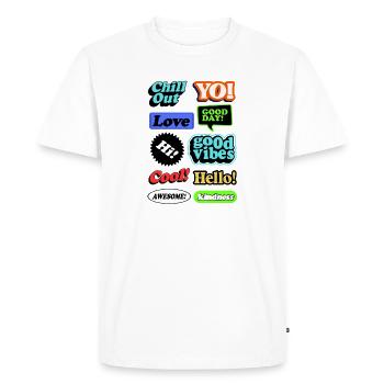 Bulles de graffiti de bande dessinée - T-shirt Premium bio Homme - blanc - Devant - Nico (187cm)