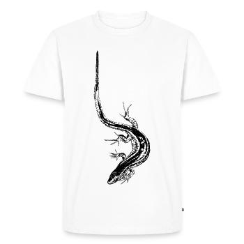 Salamandre lézard – Nature et reptiles - T-shirt Premium bio Homme - blanc - Devant - Nico (187cm)