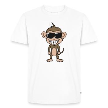 Singe cool avec des lunettes de soleil - T-shirt Premium bio Homme - blanc - Devant - Nico (187cm)