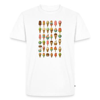 Bunte Eiscreme Vielfalt - Men's Premium Organic T-Shirt - white - Front - Nico (187cm)