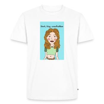 Une forte indépendance - T-shirt Premium bio Homme - blanc - Devant - Nico (187cm)