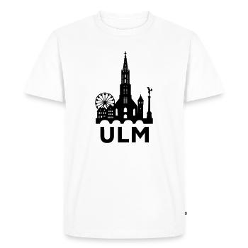 Ulm Silhouette - Men's Premium Organic T-Shirt - white - Front - Nico (187cm)
