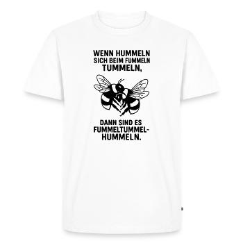 Fummel Tummel Hummeln - Men's Premium Organic T-Shirt - white - Front - Nico (187cm)