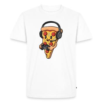 Gaming Pizza Cartoon - Men's Premium Organic T-Shirt - white - Front - Nico (187cm)