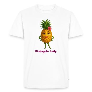 Dessin animé de la Dame Ananas - T-shirt Premium bio Homme - blanc - Devant - Nico (187cm)