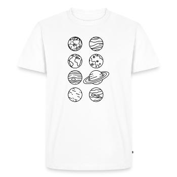 Solar System Planets – Solar System Space - Men's Premium Organic T-Shirt - white - Front - Nico (187cm)