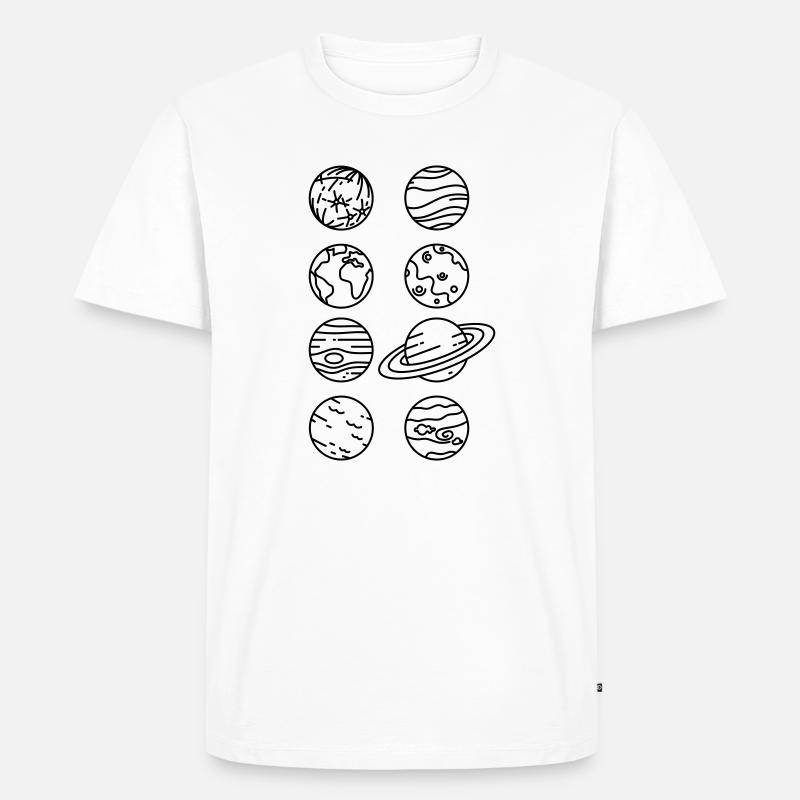 Sonnensystem Planeten – Solar System Weltraum - Männer Premium Bio T-Shirt - Weiß