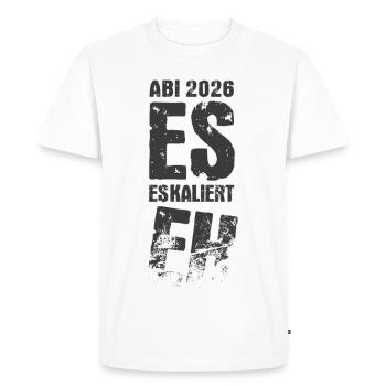 It's escalating anyway | Abi 2026 - Abitur Party - Men's Premium Organic T-Shirt - white - Front - Nico (187cm)